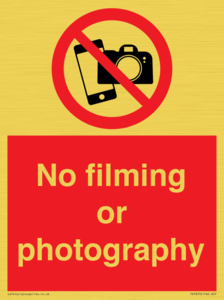 No filming or photography